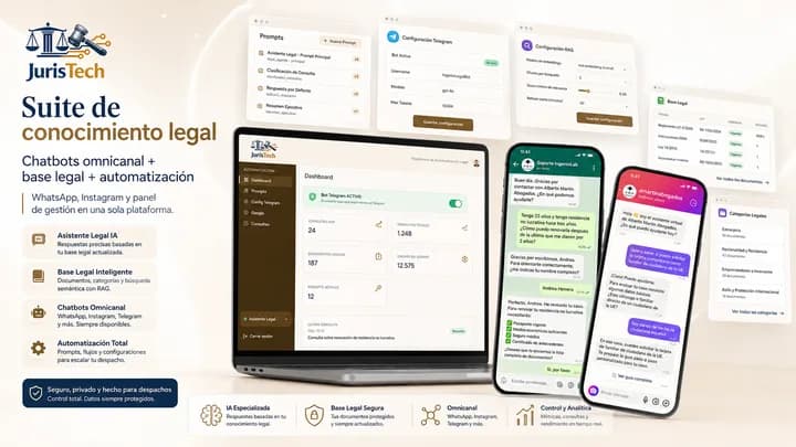 Pantallas del centro de conocimiento legal: configuración de base documental y gestión de conocimiento