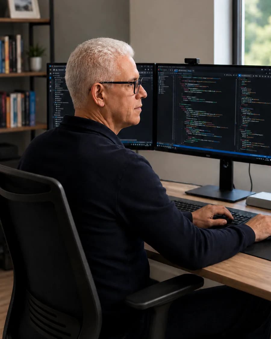 Jaime Herrera, fundador de IngenioLab, desarrollando software