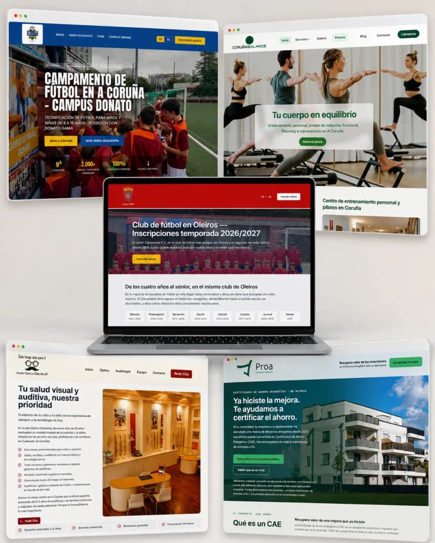 Webs desarrolladas por IngenioLab para clientes reales de A Coruña